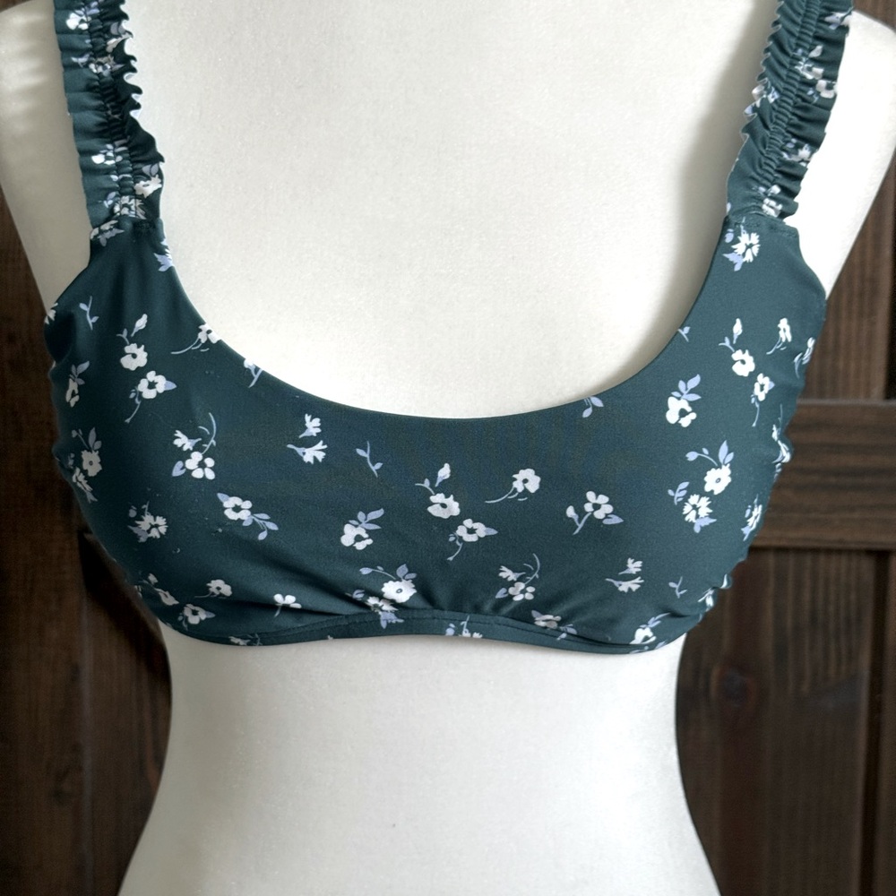 Hollister Teal Floral Bikini Top